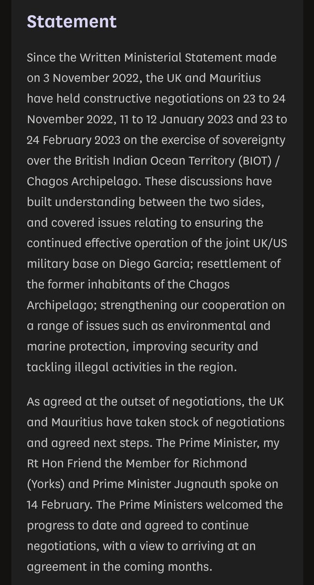 BIOTIslanders's tweet photo. More blank statements by #FCDO... Majority of #Chagossians do not agree with the decision to cede sovereignty of the #Chagos Islands from UK to Mauritius. How else can we make that message clear? https://t.co/ejy1URzl5f