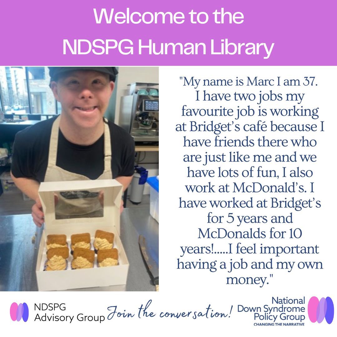 NDSPolicyGroup's tweet photo. Our Advisory Group formed a Human Library. This facilitates conversations between different groups. It challenges perceptions by putting names, faces &amp; stories to the stereotypes. They will be engaging with MPs on #WorldDownSyndromeDay 
#DownSyndromeAct 
#ChangingTheNarrative https://t.co/MEA8Qf3jqn