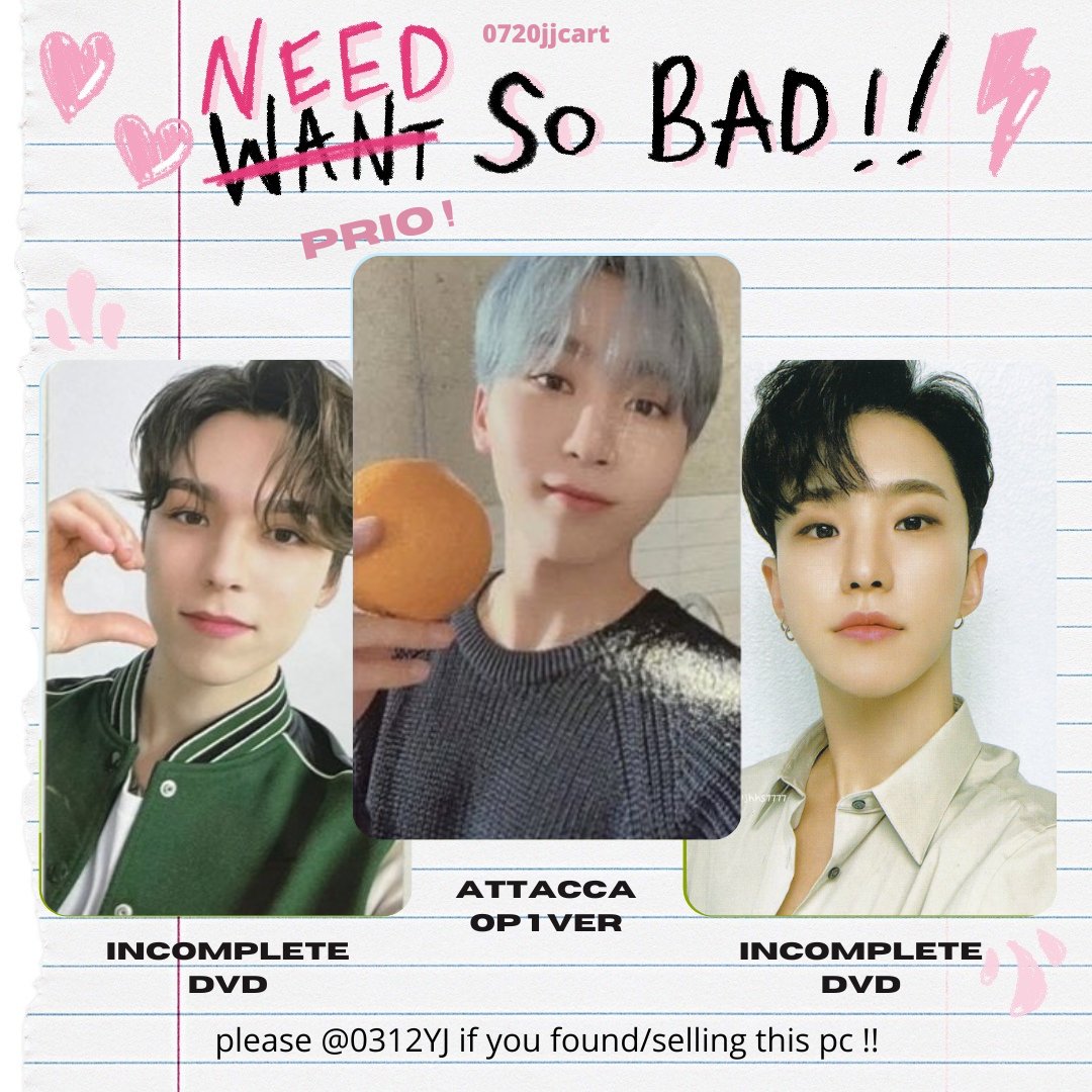 wtb • lfs

t. wonwoo dangwa your choice one side ver hoshi jonas face the sun ep 4 path ver mingyu attacca m2u seungkwan attacca op 1 ponkwan vernon lasallian incomplete dvd hoshi incomplete dvd seventeen svt pc ph

dm me ur offers po! ^^