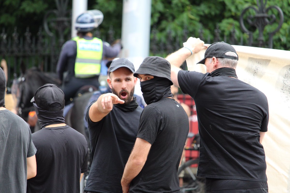 LensCompassion's tweet photo. Today in Melbourne, Nazis joined up with transphobes and performed the Hitler salute while standing on the steps of the Victorian parliament. What a horrible day.
#ACAB #antifa #melbourneprotest #TransRightsAreHumanRights https://t.co/buIGD5gcg8