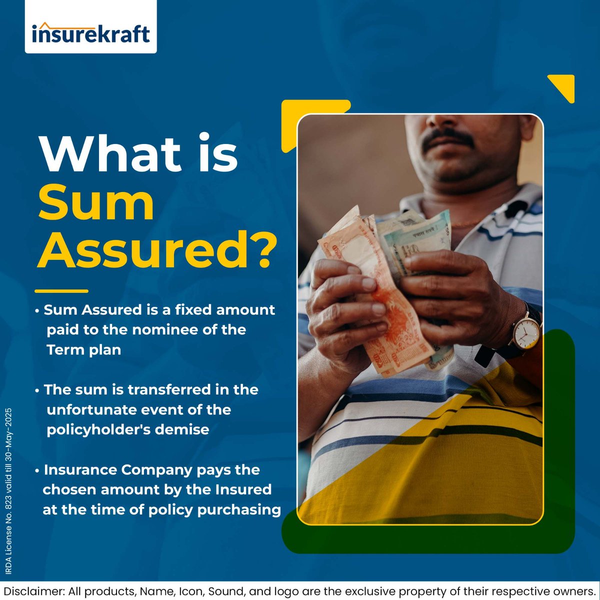 insurekraft's tweet image. In the Insurance World, there are various technical terms that you need to get acquainted with, such as Sum Assured. To know more about such basic but formative details, follow us at @insurekraft 

#insurance #insuranceknowledge