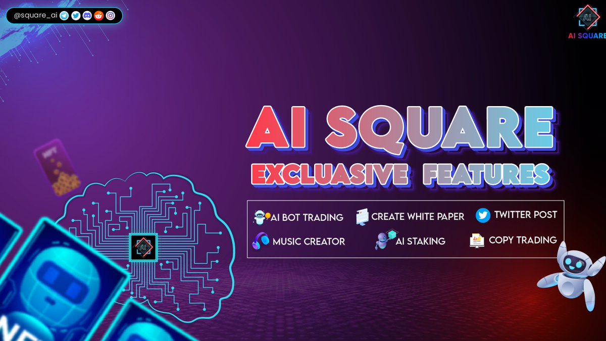 🤖AI Square exclusive features!

1⃣ AI Bot trading. 
2⃣Create whitepaper and 
3⃣ twitter post. 
4⃣ Music creator 
5⃣ AI Staking 
6⃣Copy Trading 
🔥10 BNB buy back! 
❓Binance AMA | Gate.io AMA 

Presale live at 13:00 UTC today!

pinksale.finance/launchpad/0xAF…

#BNB #AI2