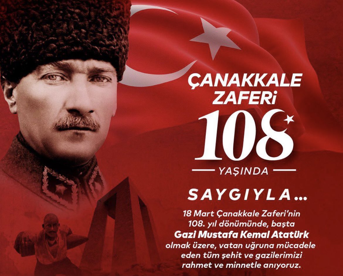 “Çanakkale Zaferi, Türk askerinin ruh kudretini gösteren şayanı hayret ve tebrik bir misaldir. Emin olmalısınız ki, Çanakkale Muharebelerini kazandıran bu yüksek ruhtur.”

Mustafa Kemal ATATÜRK