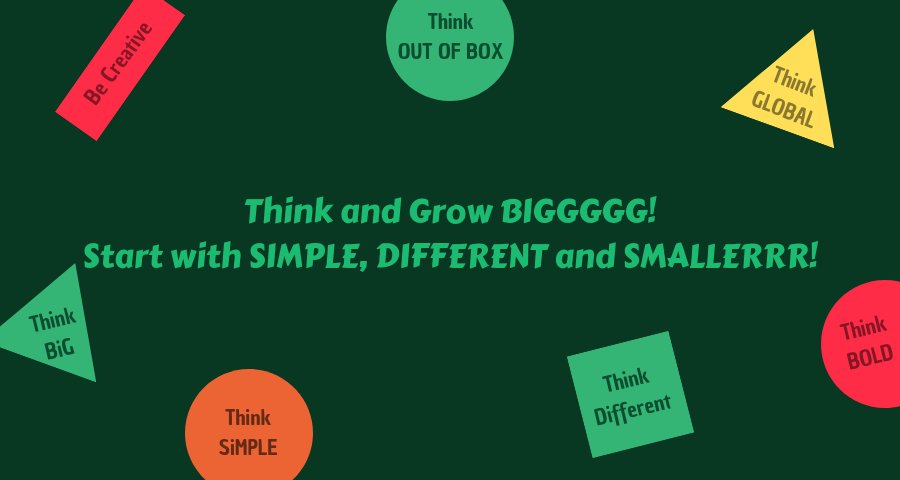 pranav8983's tweet photo. The SECRET of the GROWTH - If Think, Talk, Act and Grow BIGERRRRR and FASTERRRRR...
then Start with SIMPLE, DIFFERENT and SMALLERRRRR... 👨‍💻 https://t.co/PA5rjkAN03