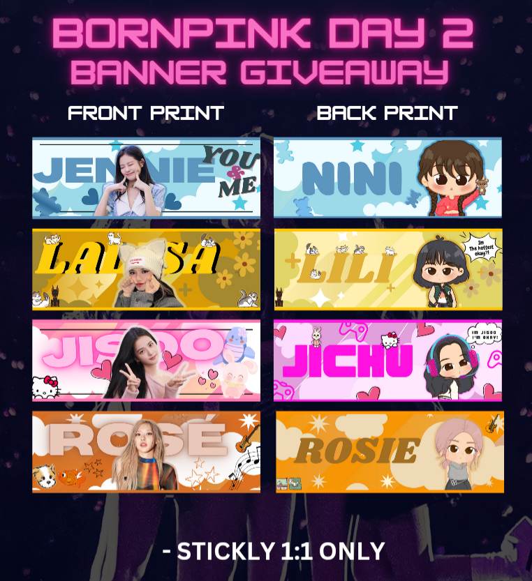 Churiiiistine17's tweet photo. BANNER GIVEAWAY FOR #BORNPINKMANILA_BULACAN
DAY 2!

SOLO MEMBER HAND BANNER AND LISA DAY HAND BANNER.

-Must be following me &amp; @OT4OrNothingg
-Show proof that you're following us
-Strickly 1:1
-Time and place TBA on march 26
-No Mobbing
-Limited Quantity Only
-Open For All https://t.co/lHP7LvCxrv