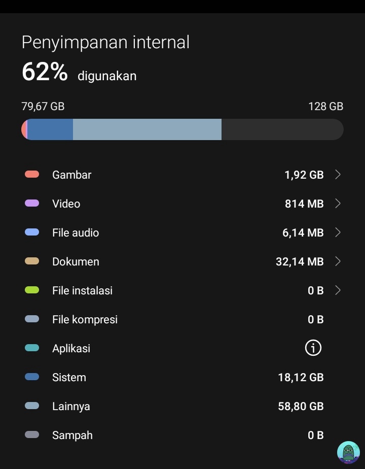 💚 user s4msun9 cara bersihin "lainnya" itu gimana ya? gede banget sampe 58 gb 😭😭😭 terimakasi