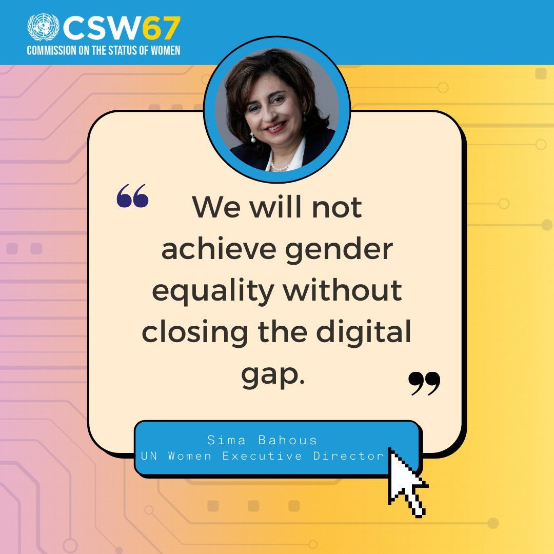 I unequivocally agree with Madam Sima Bahous @unwomenchief and reiterate the need for @UN_Women to further elevate #onlineabuse and place it on similar ranking to other types of #GBV. I appreciate the commitment of @unwomenchief and @kalliopiunwomen to seeing this through.