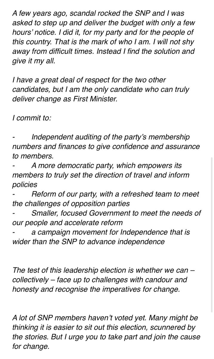 ginadavidsonlbc's tweet photo. NEW: Kate Forbes has written to snp members in the wake of @murrayf00te resignation and the membership numbers debacle - she says that this underlines a need for change. Wonder how many are yet to vote? https://t.co/t5MuCfjR5O