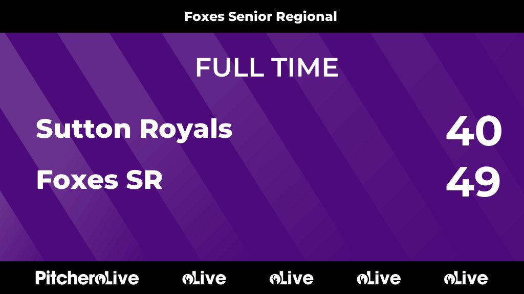 FoxesNetball's tweet image. FULL TIME: Sutton Royals 40 - 49 Foxes SR last game of the season and finishing off with a win. we'll done Megs on POM 8th one of the season 🙌🦊💜🦊💜 
#SUTFOX #Pitchero
foxesnetballclub.co.uk/teams/263927/m…