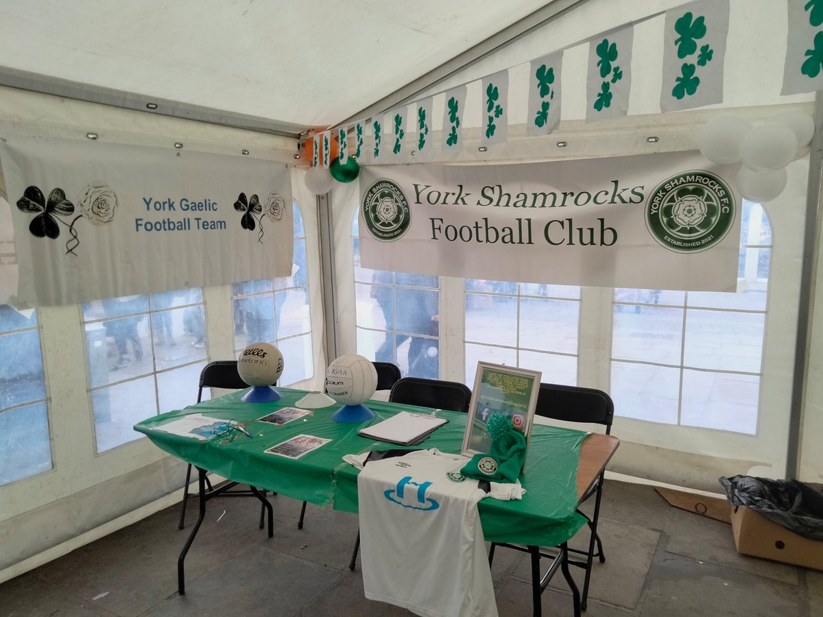 York Irish (@yorkirish) on Twitter photo We also have the @york_gaa and <a href="/YorkShamrocksFC/">York Shamrocks FC</a> teams here today who are always on the look out for players and supporters! We also have the @york_gaa and <a href="/YorkShamrocksFC/">York Shamrocks FC</a> teams here today who are always on the look out for players and supporters!