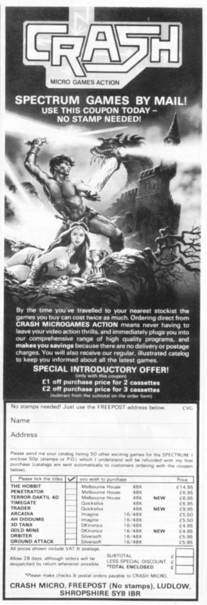 MarkRJones1970's tweet image. I love these old computer game ads. Here’s  3 from Aug 1983. 2 for #ImagineSoftware &amp;amp; 1 for #Crash before it became a proper magazine. #ZXSpectrum #Commodore64 #RetroGaming