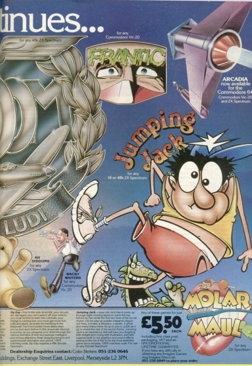 MarkRJones1970's tweet image. I love these old computer game ads. Here’s  3 from Aug 1983. 2 for #ImagineSoftware &amp;amp; 1 for #Crash before it became a proper magazine. #ZXSpectrum #Commodore64 #RetroGaming