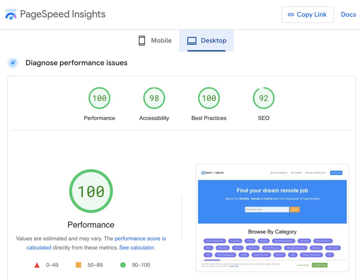 wp_speedy's tweet image. Not bad - still striving for (near) perfection :) #WordPressSpeed #WordPressOptimization