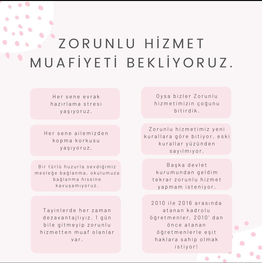 <a href="/yilmaznazif/">Nazif Yılmaz</a> Sayın <a href="/prof_mahmutozer/">Mahmut Özer</a>,
Erteleme,
Zorunlu Hizmet Mağdurlarının sorunlarını çözmemekte sadece çözümü geciktirmektedir.
Hiç bir memur bizim kadar uzun yıllar aynı evrağı tekrar tekrar yeniletip teslim etmek zorunda bırakılmadı. 
Teamül haline gelen
Zorunlu Hizmet Affı artık gelmeli