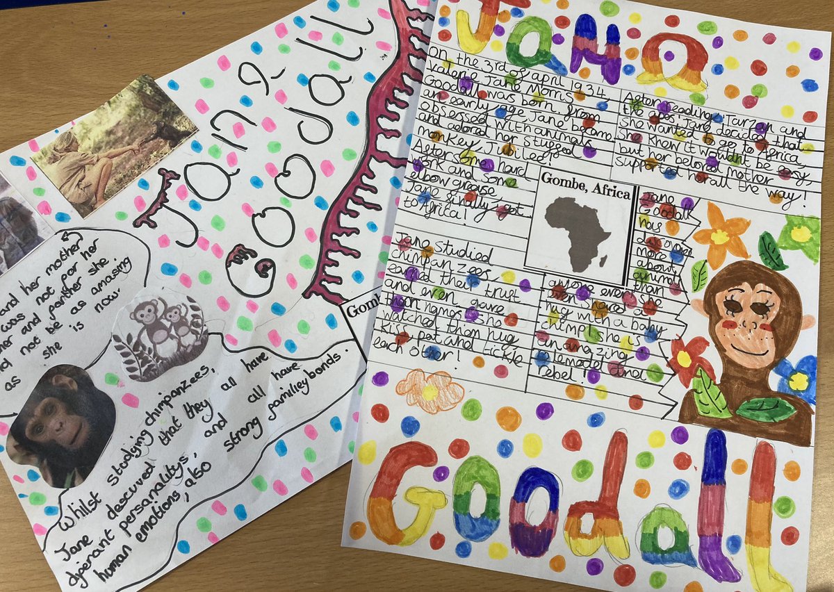latimerprimary's tweet photo. #VC learnt all about Jane Goodall for #InternationalWomansDay2023 and #ScienceWeek what a truly inspirational woman. #SmashingStereotypes #LatimerScienceWeek @GECCollect https://t.co/zKFX7QjX2y