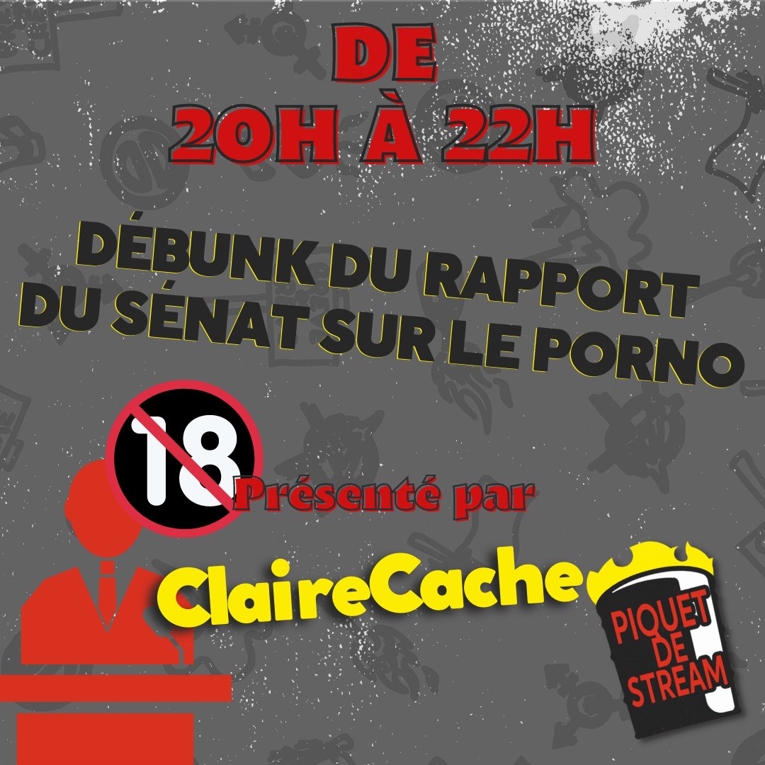 Et si on s'intéressait au rapport du Sénat sur le Porno ? Rien de mieux que <a href="/ClaireCache/">Claire Caché</a> pour nous en parler ! Discussion très intéressante à venir : twitch.tv/piquetdestream

helloasso.com/associations/c…

#GreveGenerale
#ReformeDesRetraites