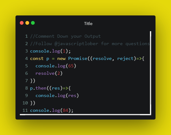 JavascriptLober's tweet image. Are your really JavaScript Lover ??
Comment down your output !!

#javascript #JSL #JS #100DaysOfCode