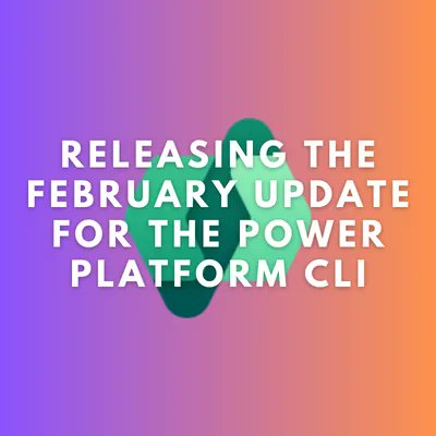 laskewitz's tweet image. 🚀 Releasing the February Update for the #PowerPlatform CLI ⚡️
Check out the new features, like:
🤫 Less Noisy solution.xml
🆕 Pac org fetch command
🆕 Pac admin status command
📖 Read all about it in the blog by @kkanakas: buff.ly/3Z3wT05
#️⃣ #FusionDev #ProCode