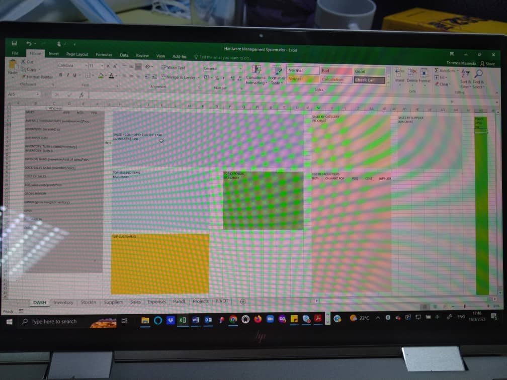 AprilEngineers's tweet photo. WORK IN PROGRESS...
Project: Hardware Store Dashboard
Delivery Date: 20 March 2023
Client: @aprilhygienics 
Design Model by: @Lead_Engineer 
Design Tool: @msexcel 

#Dashboard #MSExcel #Automation #Accounting https://t.co/Uu7EDLdIGp