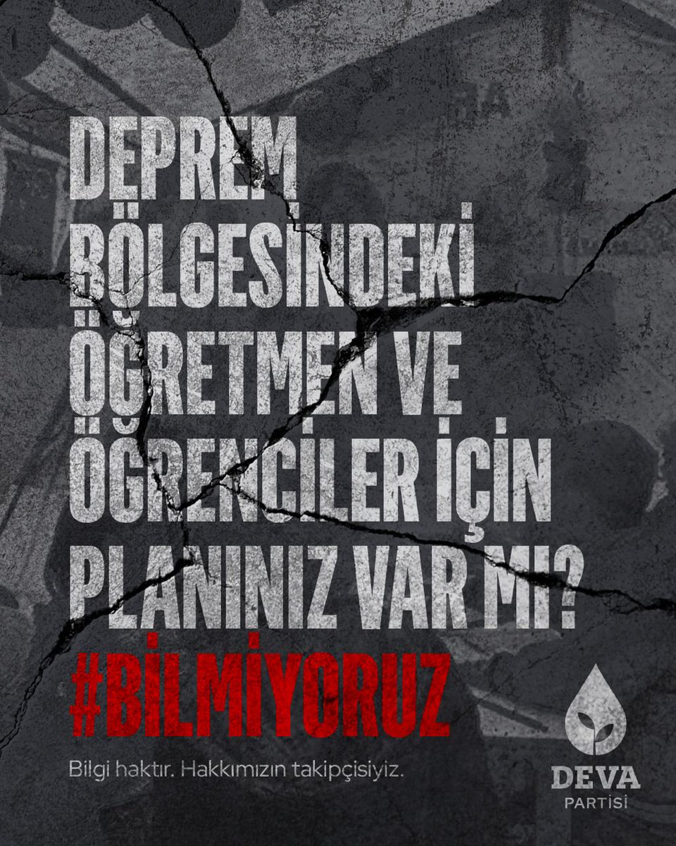 Deprem bölgesindeki öğretmen ve öğrenciler için planınız var mı?

#bilmiyoruz