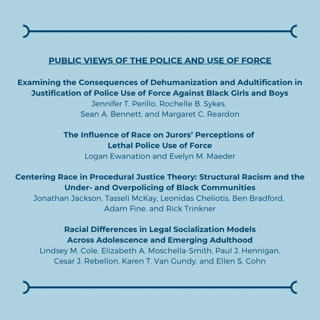 lhb_apls's tweet photo. The February special issue is here! This issue has 19 #OpenAccess articles on the topic of Racial Justice in the Criminal Justice and Legal Systems. Thank you to the guest editors Jennifer S. Hunt and Stephane M. Shepherd. Look out for highlights of each article! @APLS41 @APLSsc https://t.co/vCpI01jp24