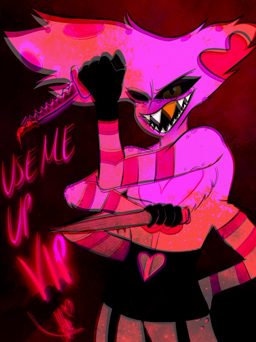RadioD3monz's tweet photo. Inspired fan art of the amazing USE ME UP VIP! Music video by @PARANOiDDJ1 got me amazed! Keep my the amazing work! 

#HazbinHotelAlastor #AngelDustFanart #fanart #AngelDust https://t.co/OO4CwYtkX2