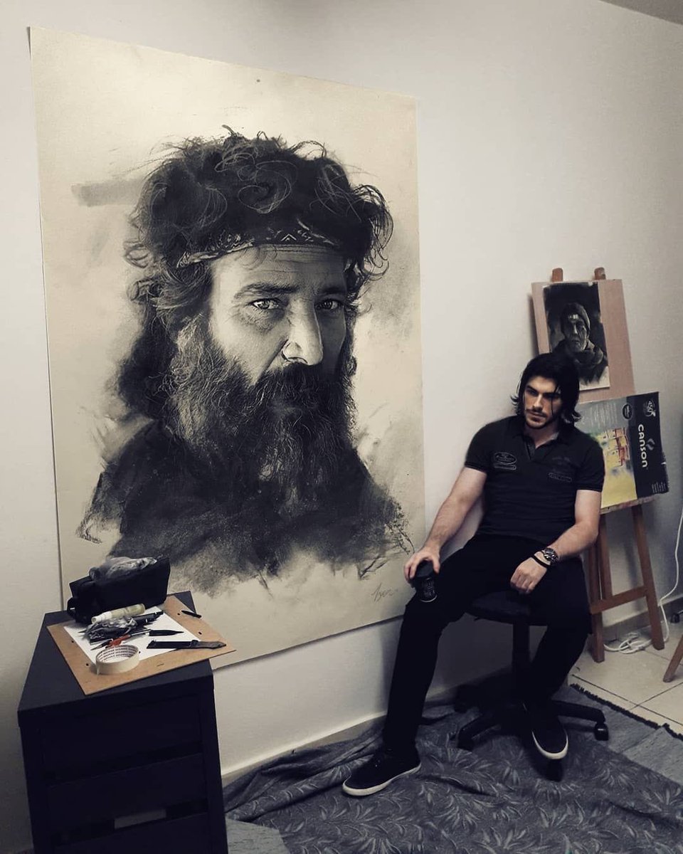 Nikitas from Symi, my friend’s father. Charcoal on paper 2021 #art