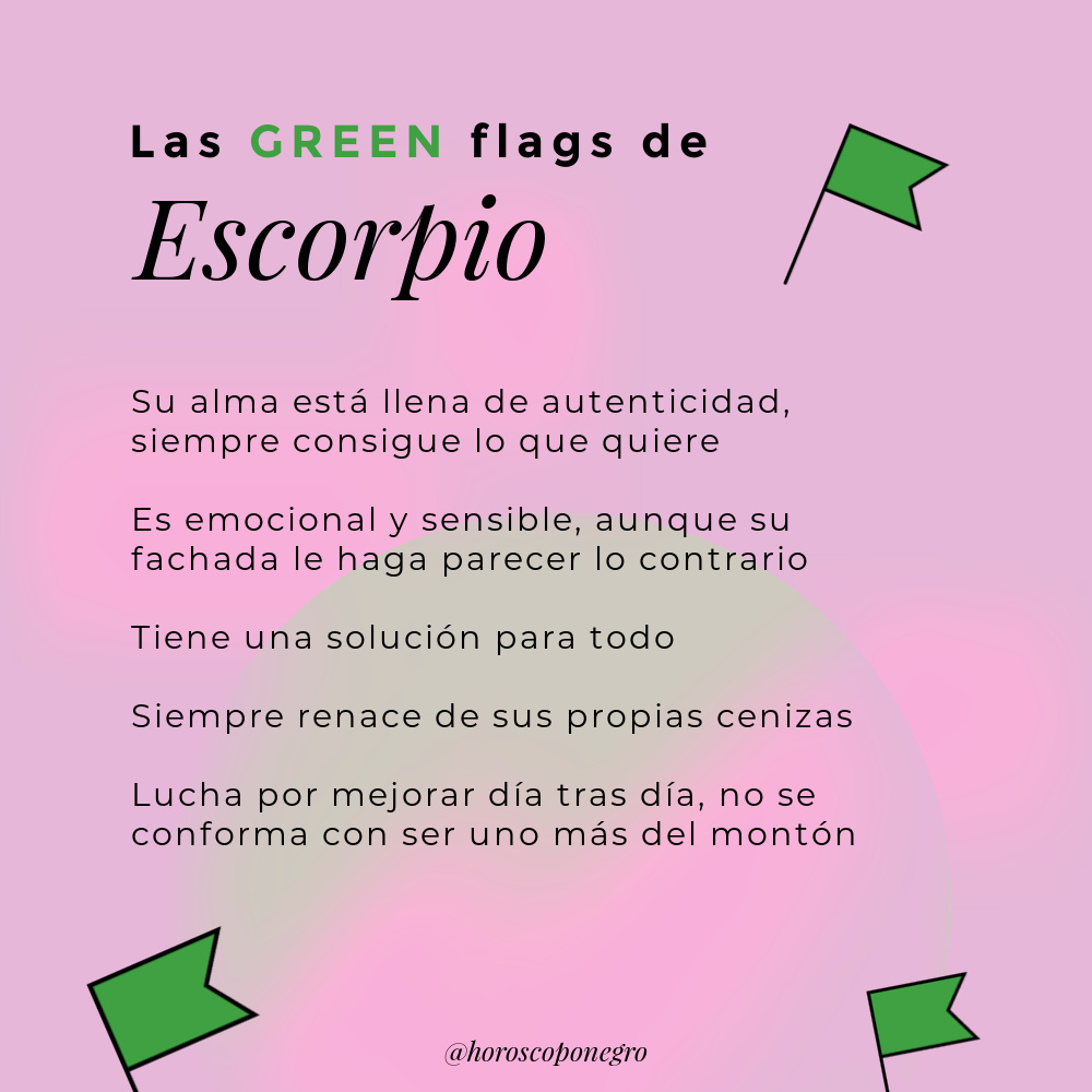 escorpio_hn's tweet photo. Las GREEN flags de #Escorpio ✨🔮✨ #horoscoponegro https://t.co/0rkwSf2psc