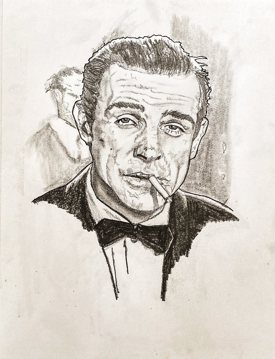 A sketch for Saturday.  Here’s the one and only Sean Connery as Bond in Dr. No.  Yeah, this is as cool as it gets.  #SeanConnery #JamesBond #DrNo #LicenseToKill