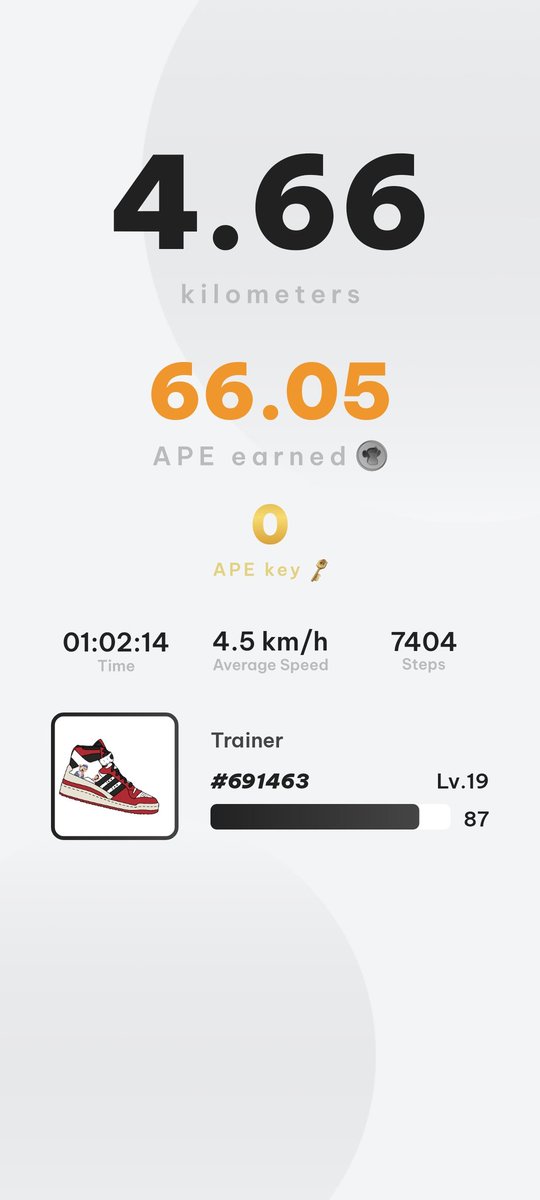 numnum2210's tweet image. 深夜徘徊終わり！
#apemove #STEPN #ocash #oland