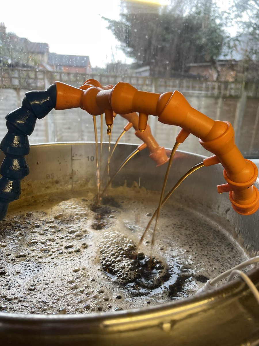 CallabyMatt's tweet image. Really did feel like I was properly back in the home brewing saddle today.  Few things to iron out but generally happy with the brew day.  #homebrew #rumnraisinstout