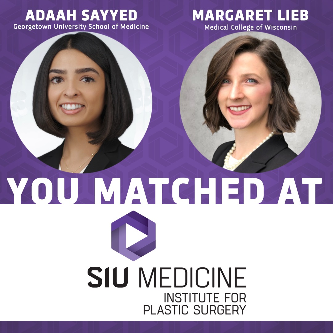 samanthaglund's tweet photo. Match Day 2023 for SIU Plastic and Reconstructive Surgery was a great day!! Excited to welcome these two amazing people to our residency family 💜🎩 https://t.co/acU6SALKkz