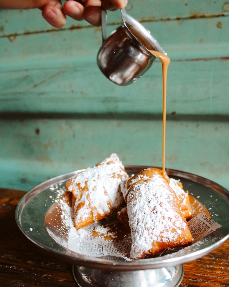 Brunch Special! 🚨 
.
Beignets dusted in powdered sugar and paired with a Vietnamese coffee sauce to drizzle, drip, and repeat. 
. 
Shout to to <a href="/huntybates/">hunter</a> for this creation!
.
Brunch is available weekends, Saturday and Sunday 10am-2pm
Dim Sum Cart starting at 11am