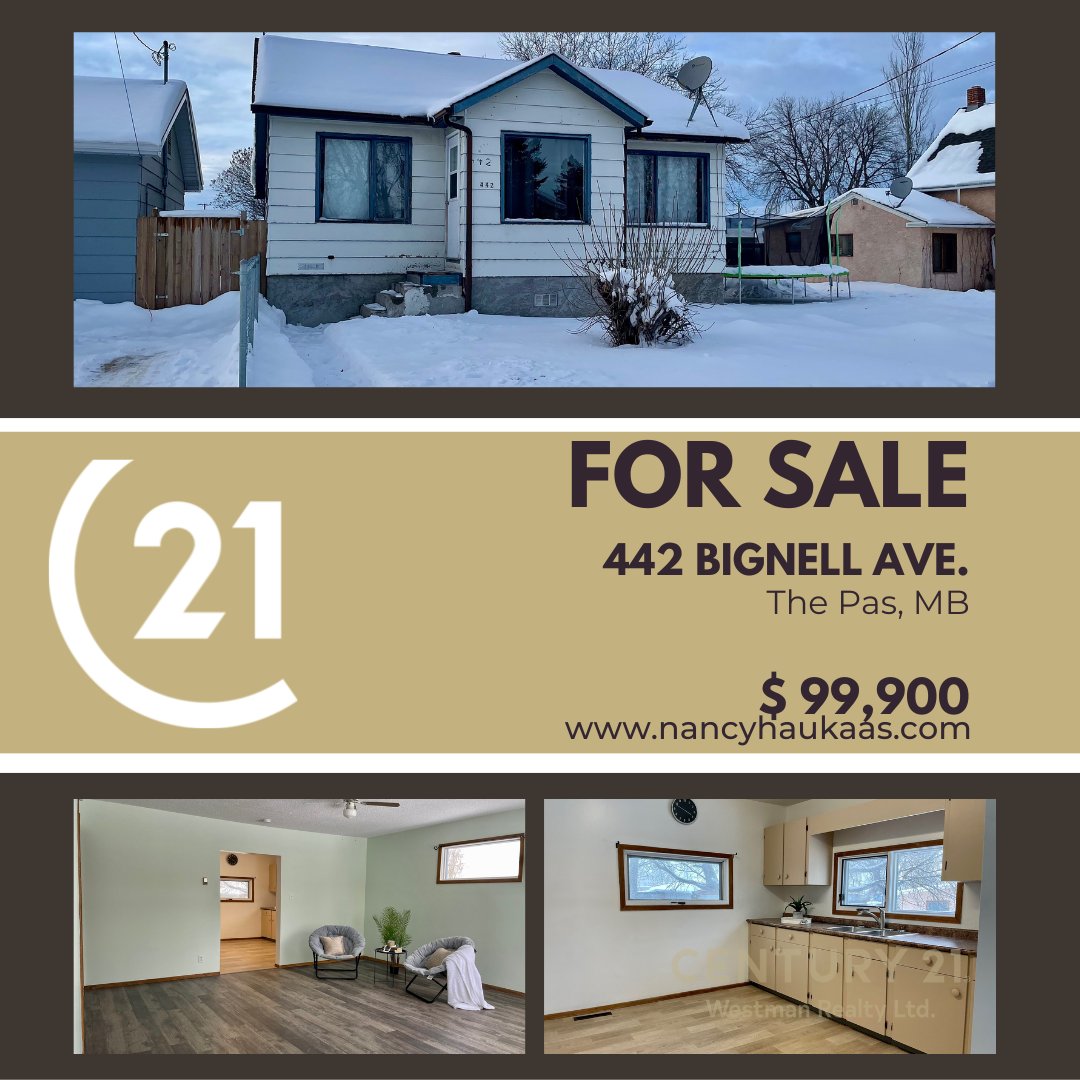 NancyLand33's tweet image. FOR SALE - 442 Bignell Ave
Great little starter for a first time home buyer or investor! Lots of updates! 🛌2 🛀 1
#thepas #623 #northernmbrealestate #firsttimehomebuyer #investmentproperty

Nancy Haukaas / Realtor®
The Pas, MB
2... facebook.com/11182371703023…
