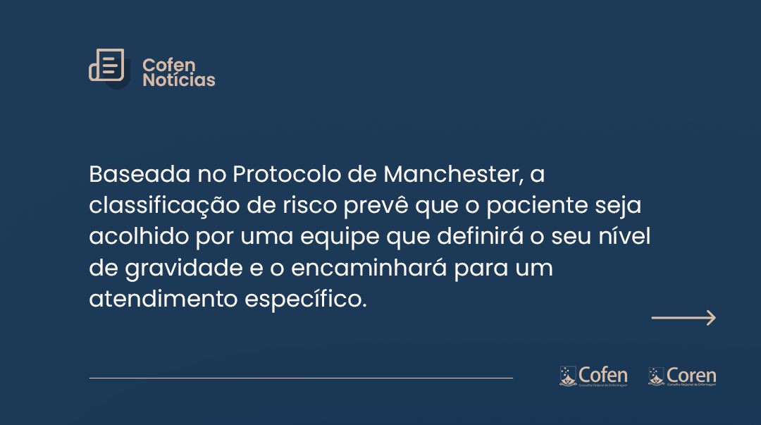 Cofen_oficial's tweet image. Confira a resolução completa em: bit.ly/3IQMeLA

#Cofen #Efermagem #ClassificaçãodeRisco #Urgência #Emergência