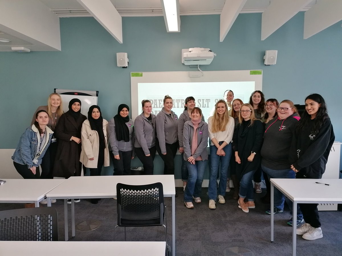 ChatterboxesSLT's tweet photo. We had a fantastic day with the students from BCU today talking about assessment analysis and therapy ideas! It was so nice to meet you all and good luck with the rest of your course! #mySLTday #bcu https://t.co/gewys3QlRL
