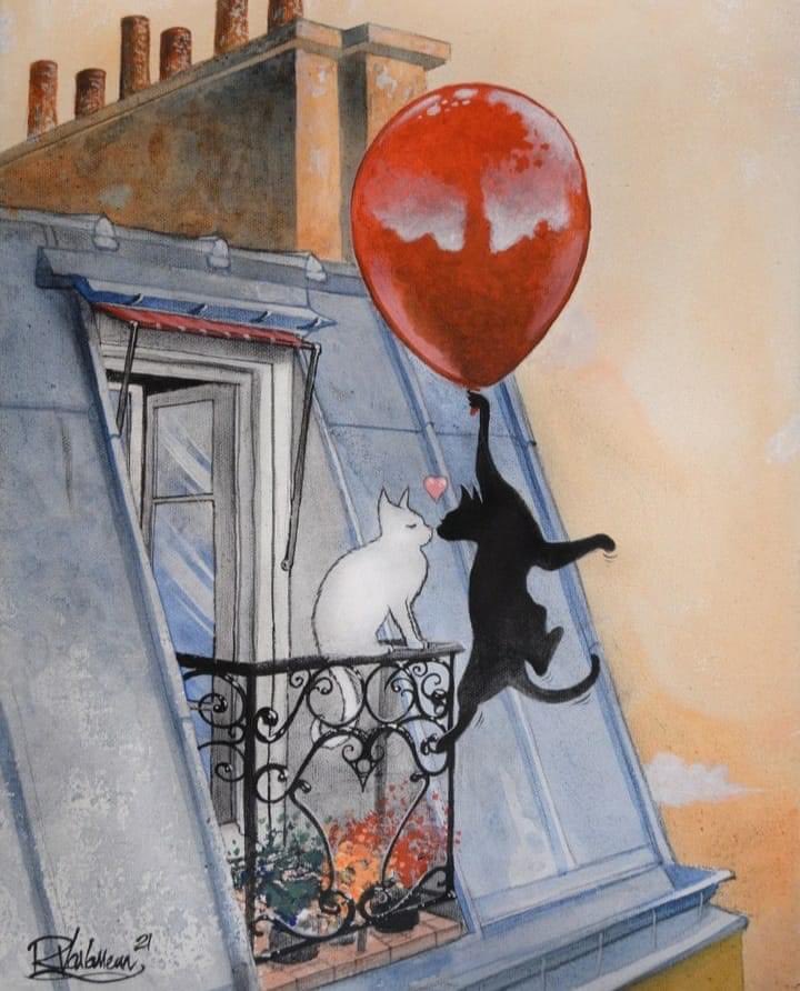 #felizfinde #cats #chats #gats #neko #gatos #gatas #love #lovers #liebe #amour #amore #amourfou #amorloco #balloon #redballoon #blackandwhite #blancoynegro #loveunlimited #nofrontiers #art