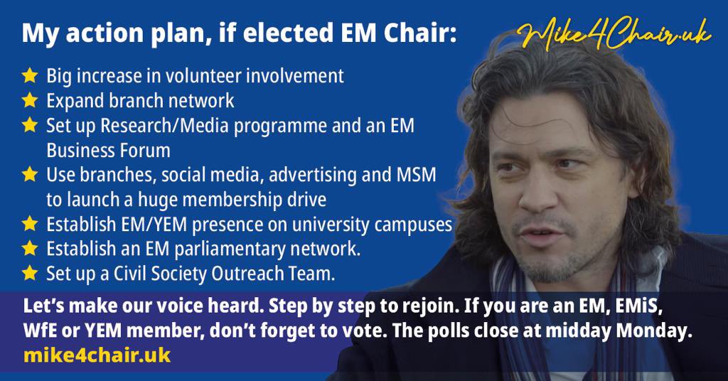 mikegalsworthy's tweet photo. The time is right to seize the sea-change in public mood around rejoining the EU — and expand the European Movement’s membership, profile and footprint across geography and demographics.

This is my plan to do just that. https://t.co/EibMJ7mxkc