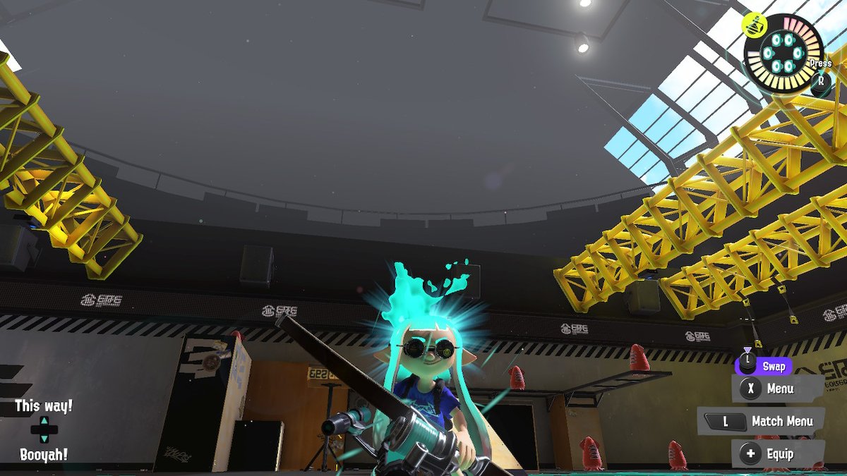 SniperSwannie's tweet photo. I've played splatoon since the original launched, and I never realized they smirk when their special is ready.  Was this always a thing?  #Splatoon3 #NintendoSwitch https://t.co/EetzmExdvz