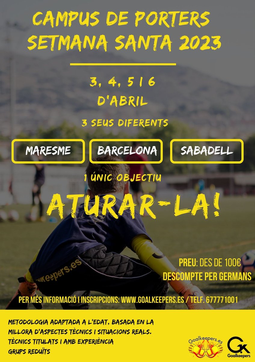 Ya queda poco para nuestro campus. Te has apuntado? 
goalkeepers.es/campus-goalkee…