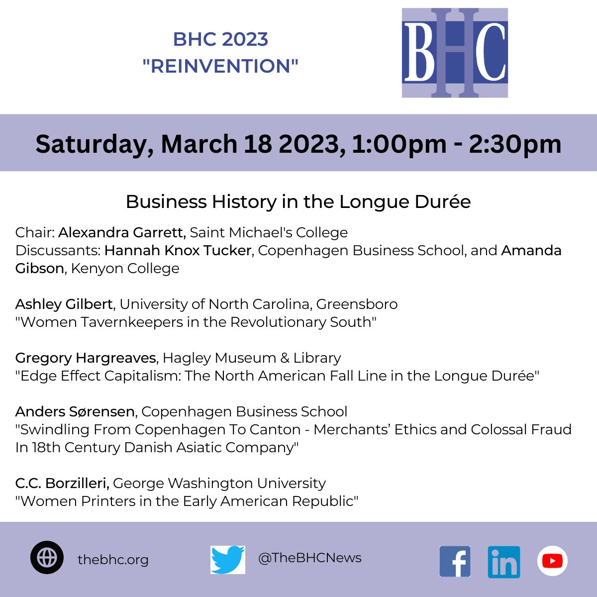 The Business History Conference tweet media