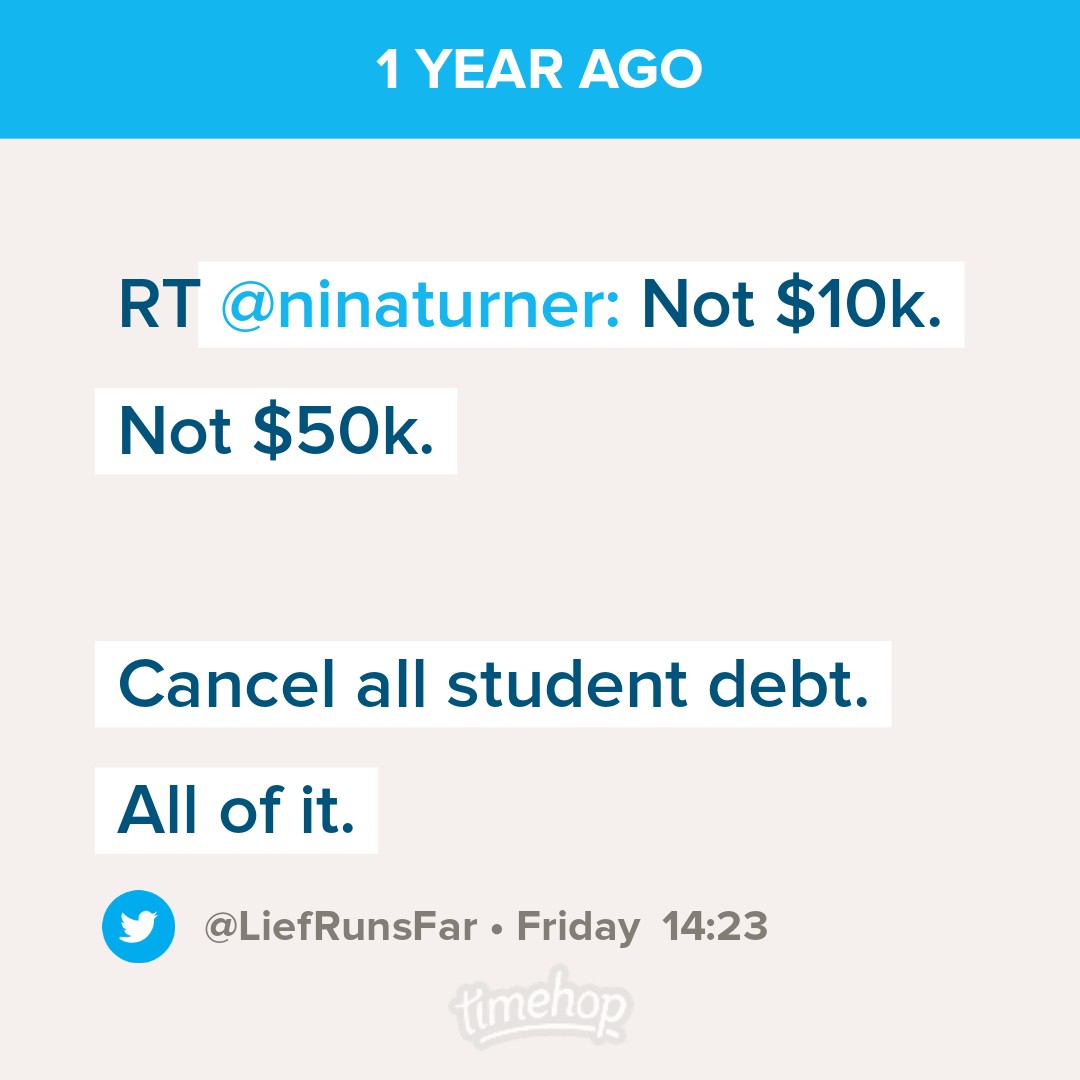 Why is #cancelstudentloans and #collegeforall even a debate? A well educated society operates more efficiently.