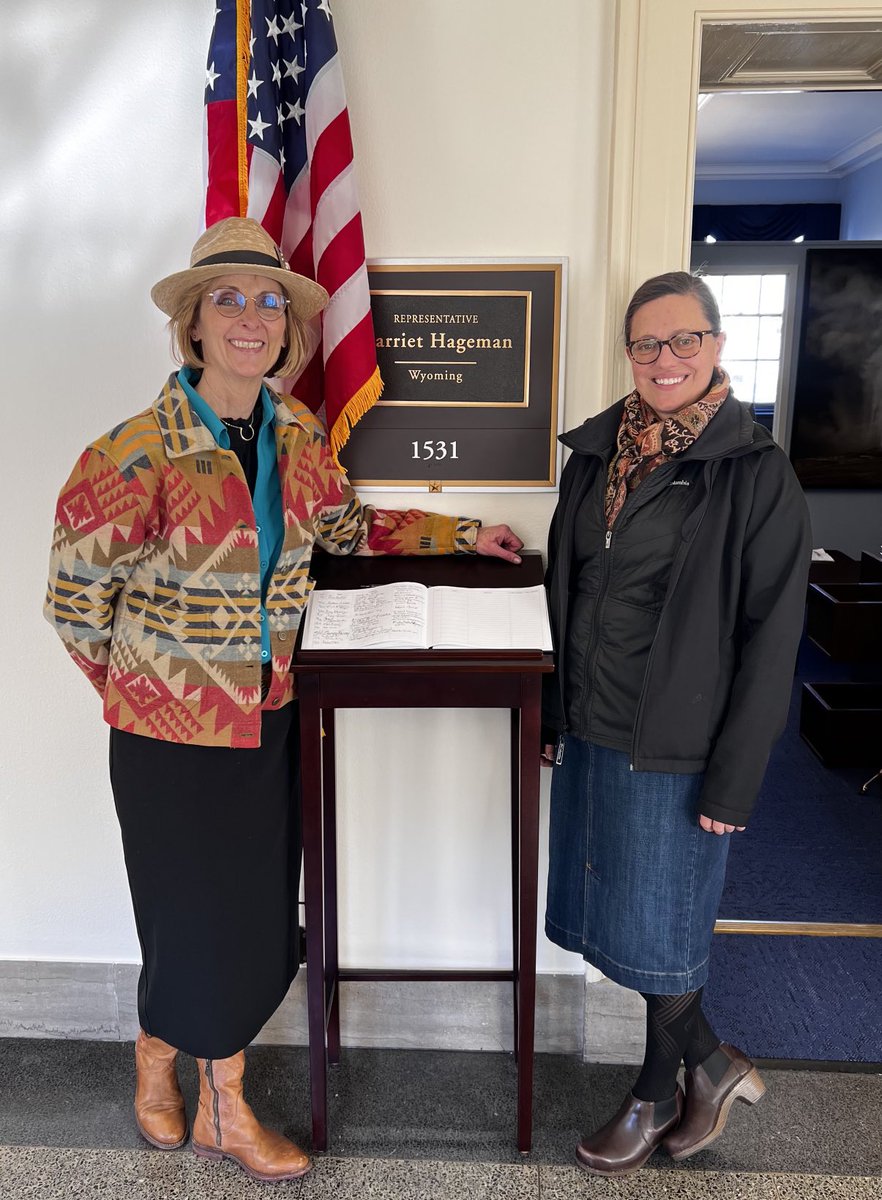 Mid_WestElec's tweet photo. Two of our incredible Wyoming Board Members meeting with ⁦@RepHageman⁩ staff on the importance of federal hydropower to consumer-owned utilities across the Upper Missouri River Basin. https://t.co/omLqXdjfnd