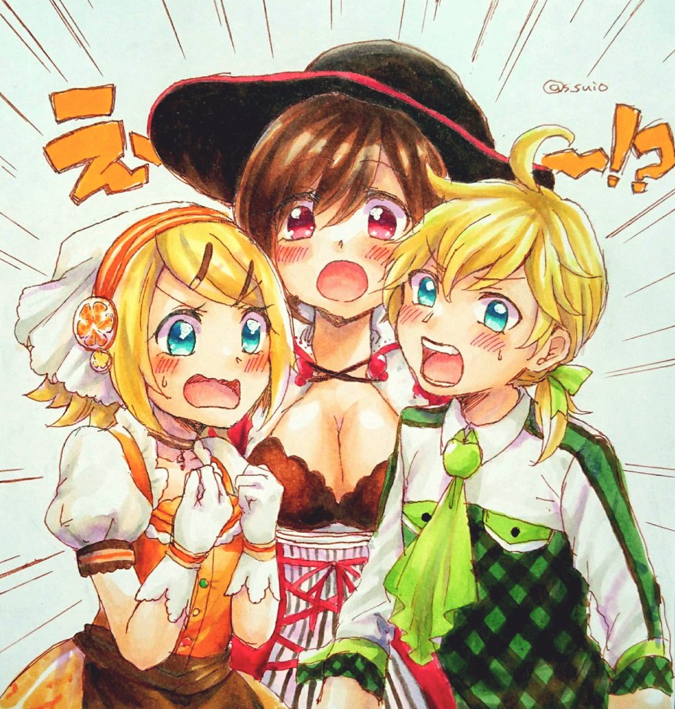 古いスマホのデータ整理してて出てきた3年前?くらいの絵
ちびっこ化メトルキカコ、レンメイ、アメドルトリオ、ルカメイ 