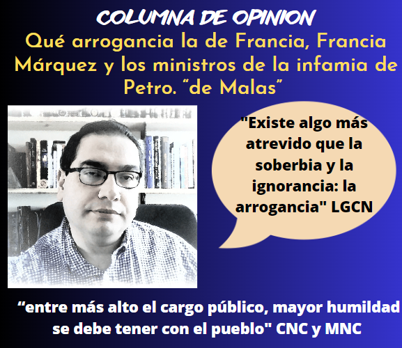 CarrillonavasG's tweet photo. #MañanasBLU Columna de Opinión "Qué arrogancia la de Francia, Francia Márquez y los ministros de la infamia de Petro. “De Malas." https://t.co/zCn4t5dhd9👈🇨🇴 aquí @dianadiago @MariaFdaCabal @omarbula 
@boteroitaly @GloriaAlvarez85 @MaElviraSalazar @Vaneferpanq1911 @TresJal https://t.co/YkH8dVUYJ2