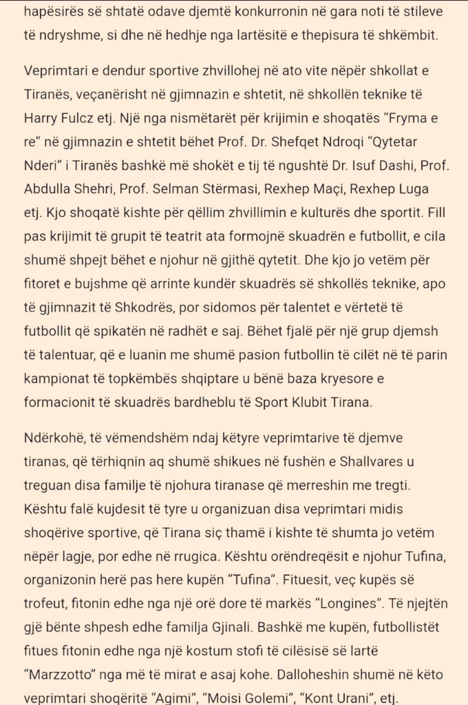 Bardheblu29's tweet photo. #TIRONA #FORCATIRONA #TIRANA
1/2 SPORT KLUB TIRANA
Data e themelimit: 15 gusht 1920
Vendi i themelimit: Qyteti i Tiranës
Ngjyrat e fanellës: Bardheblu
Selia e klubit: Stadiumi “Selman Stërmasi”
Historia e klubit marrë nga faqja zyrtare
"KF Tirana" https://t.co/hGNRypZ3Cq ➡️ https://t.co/m2qFzpRjr9