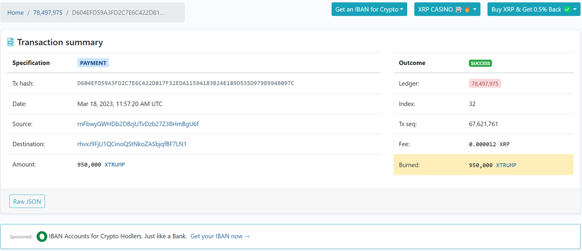 0.1% of the #round9 staking pool was burnt.
Check out here: xrpscan.com/tx/D604EFD59A3…