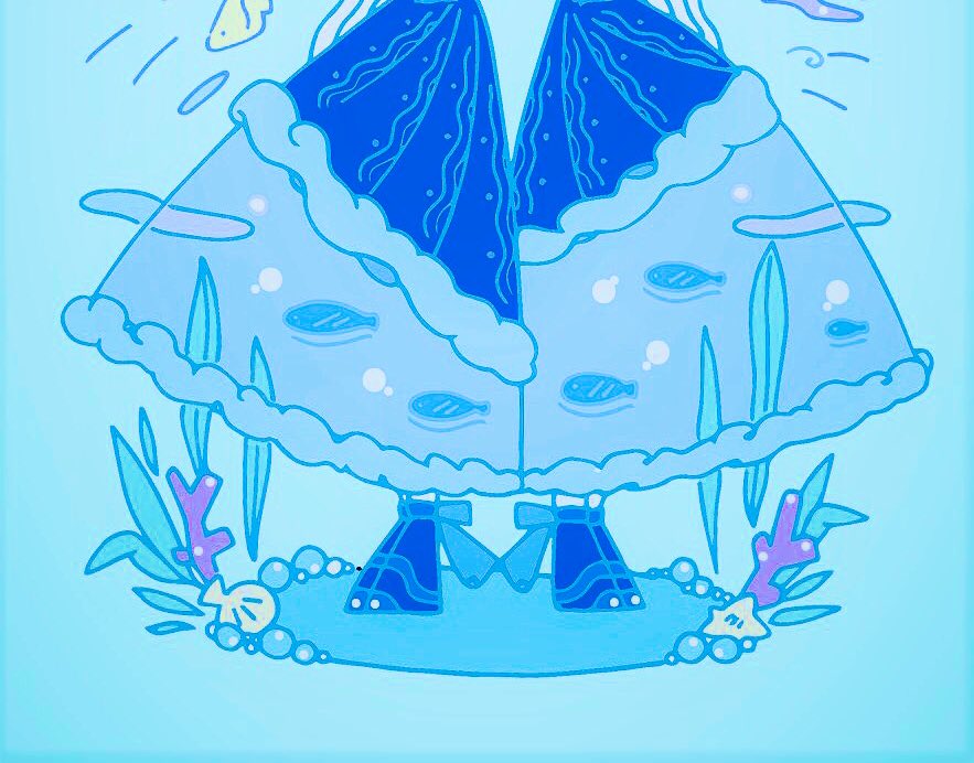blue theme blue border no humans solo bow border coral  illustration images
