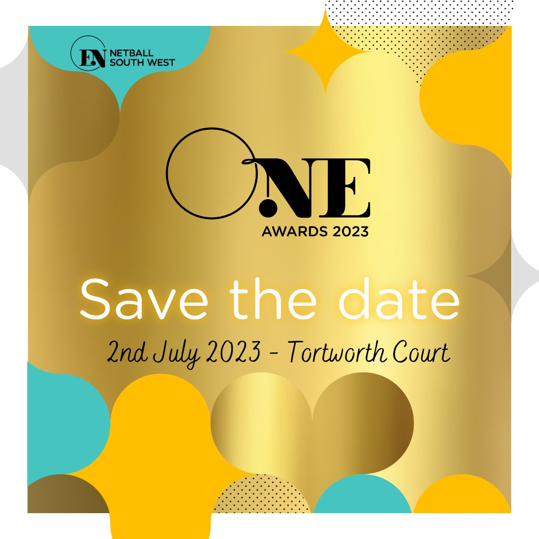 NetballSW's tweet image. Save the Date ✨

The South West ONE Awards 2023 will take place on 2nd July 2023 at De Vere Tortwoth Court 🏆

We can't wait to celebrate our wonderful netball family!

Nominate someone amazing today ➡️ englandnetball.co.uk/be-involved/vo…

#netballsw #ONEAwards2023 #englandnetball