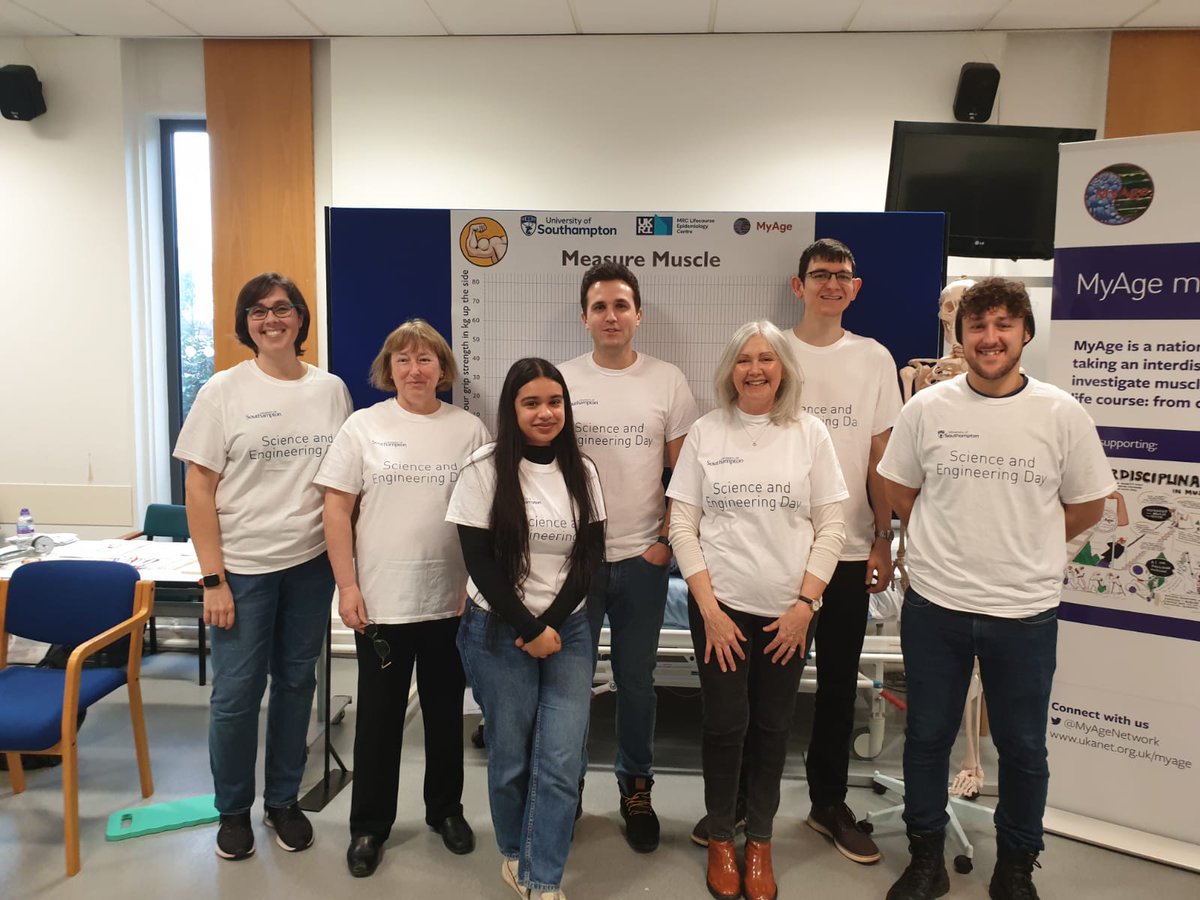 Great work from team MyAge-MRCLEC with grip strength muscle health stand at University of Southampton Science and Engineering Day! @MRC_LEU @RDsouthampton @SouthamptonBRC